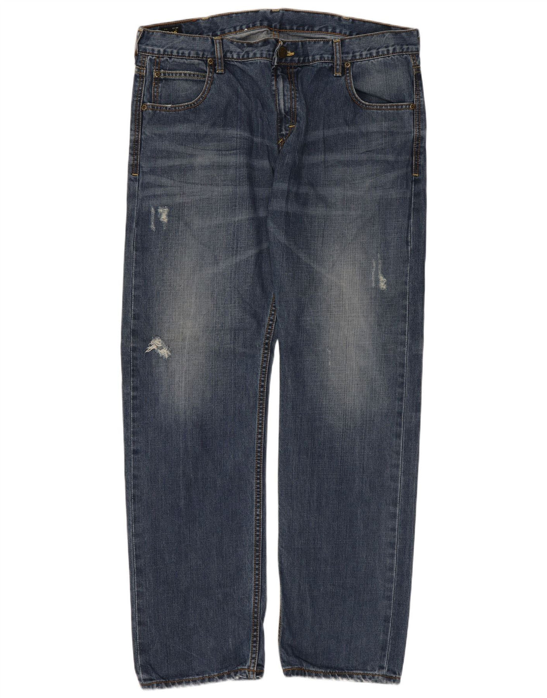 Lee Jeans rectos desgastados Knox para hombre W38 L32 Algodón azul