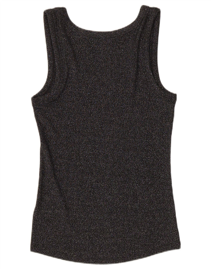 Marks & Spencer Camiseta sin mangas para mujer UK 40 Mediana Algodón moteado negro
