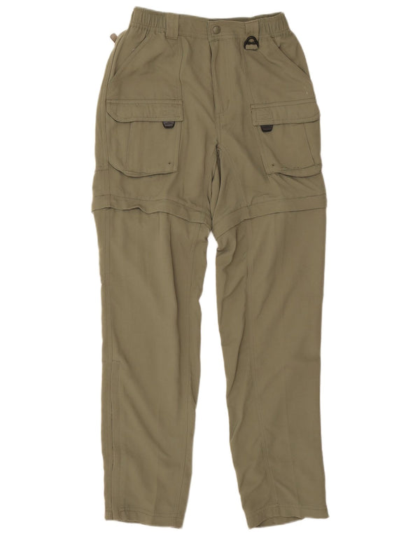 Columbia Pantalones Cargo Rectos Mujer XS W24 L30 Nylon Caqui