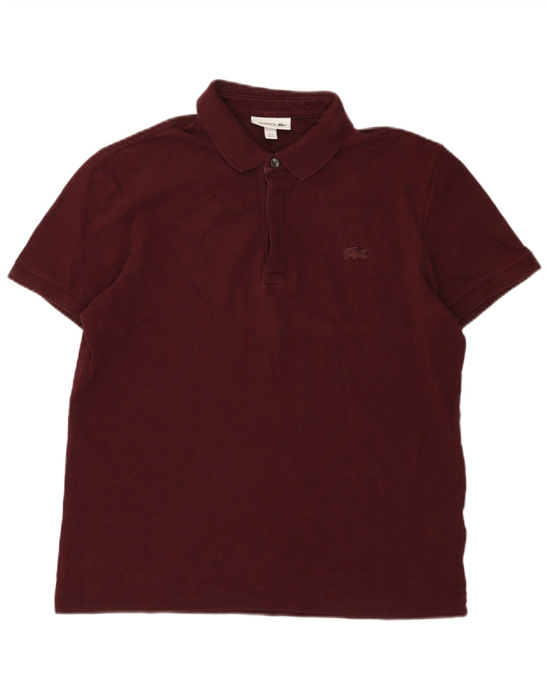Lacoste Polo de ajuste regular para hombre talla 4 mediano algodón burdeos