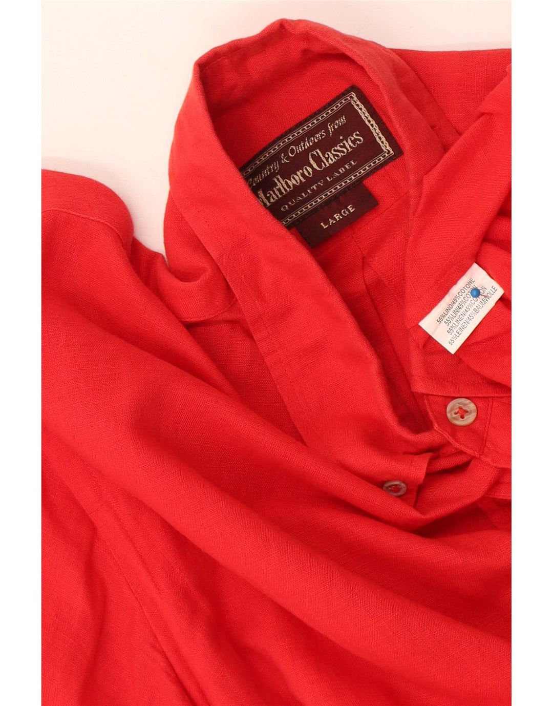 Camisa Marlboro Classics Hombre Grande Lino Rojo