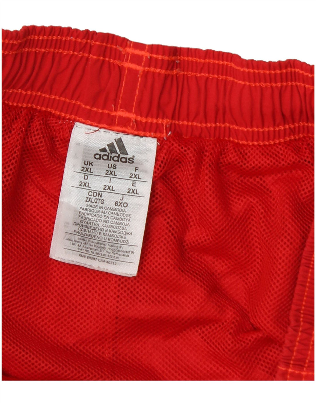 Adidas Pantalones cortos deportivos para hombre 2XL Rojo Poliamida