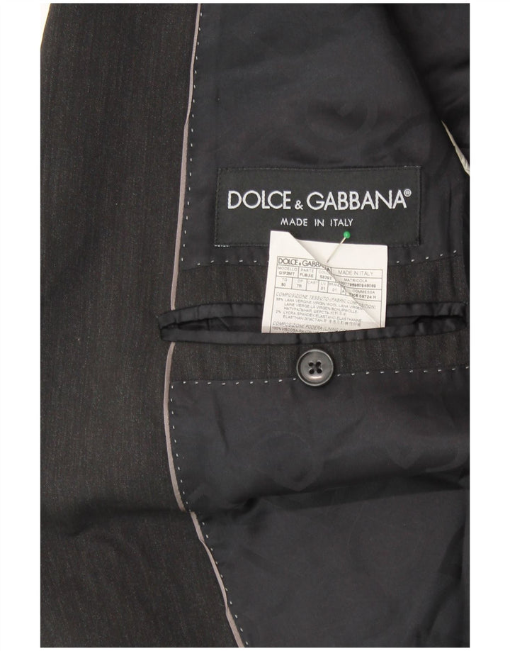 DOLCE & GABBANA Chaqueta tipo blazer de 2 botones para hombre IT 50 Large gris a rayas