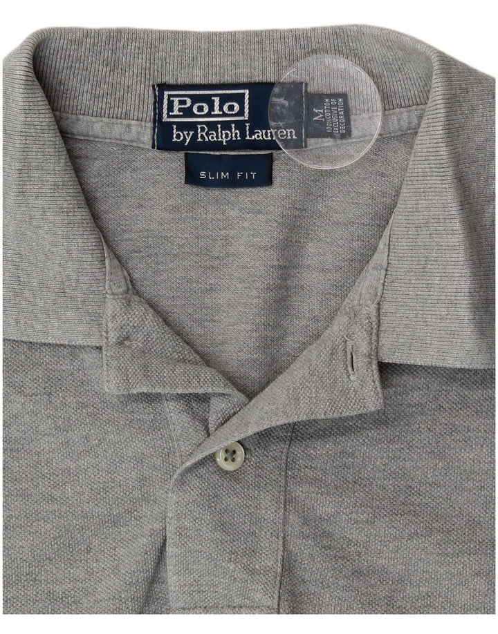 Polo Ralph Lauren Polo de corte slim para hombre de algodón moteado gris medio