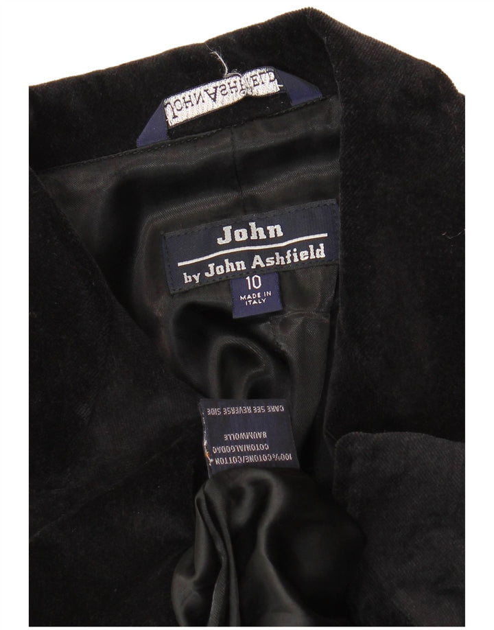 John Ashfield Abrigo de terciopelo para mujer Reino Unido 10 Pequeño Algodón negro