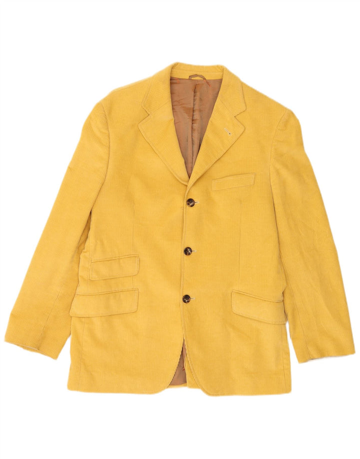 Brooksfield Chaqueta tipo blazer de pana con 3 botones para hombre IT 48 Algodón amarillo mediano