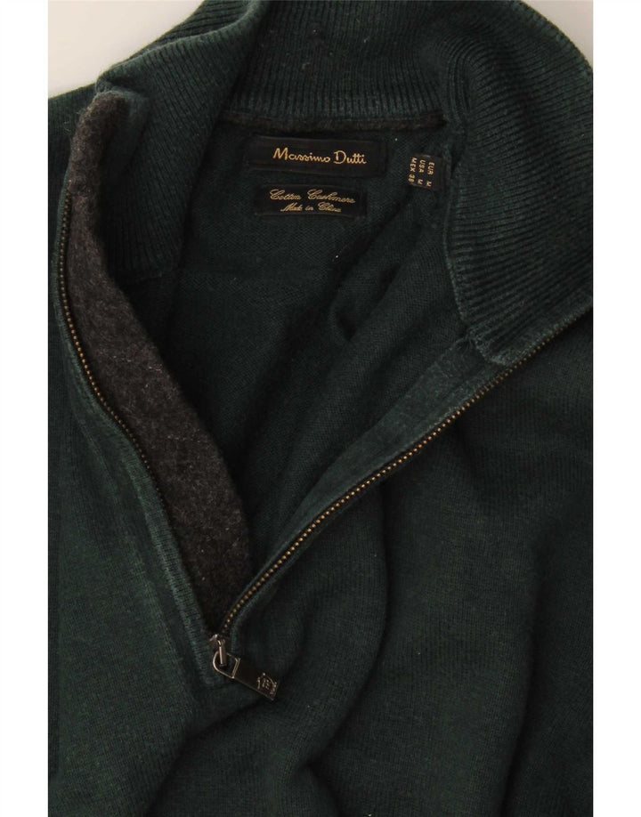 Massimo Dutti Hombre Jersey Con Cremallera En El Cuello Algodón Verde Medio