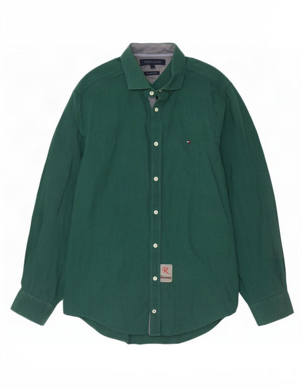 Camisa Tommy Hilfiger New York Fit de algodón a cuadros verde pequeño para hombre
