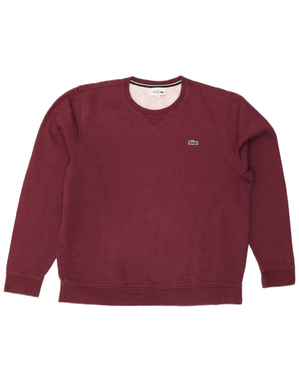 Lacoste Sudadera para hombre Jumper Talla 6 XL Algodón burdeos