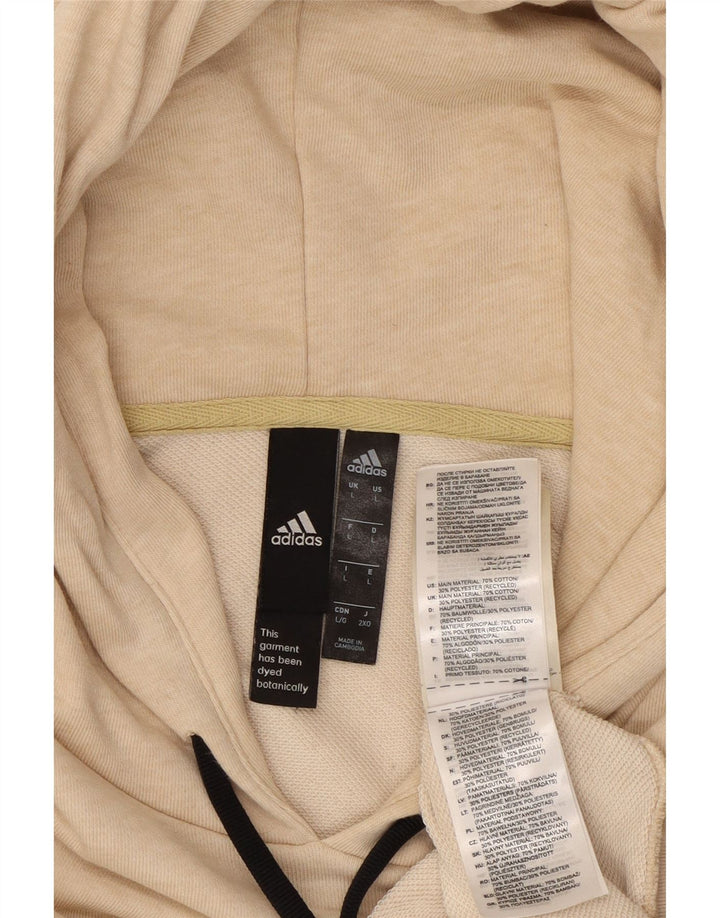 ADIDAS Jersey con capucha para hombre, tamaño grande, algodón beige