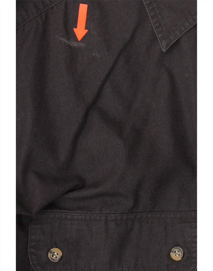 VINTAGE Mens Shirt Size 37/38 Small Black Cotton Vintage Vintage and Second-Hand Vintage from Messina Hembry 