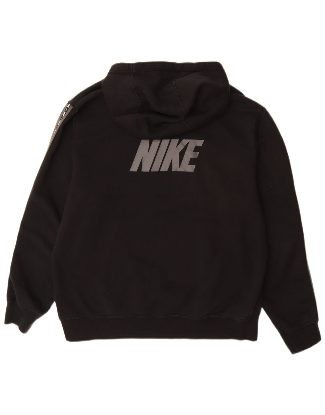 NIKE Sudadera con capucha gráfica para hombre, talla grande, algodón negro