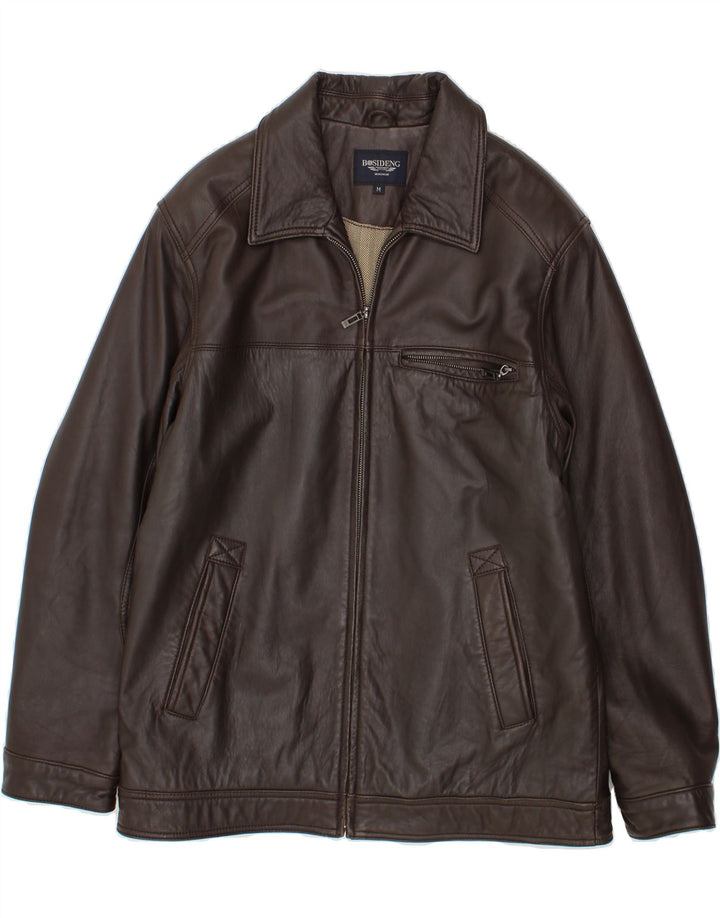 VINTAGE Chaqueta de cuero para hombre Reino Unido 38 Cuero marrón medio