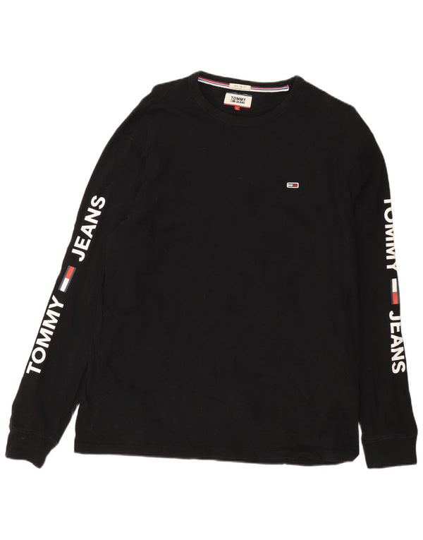 Tommy Hilfiger Mens Graphic Top Long Sleeve Large Black Cotton