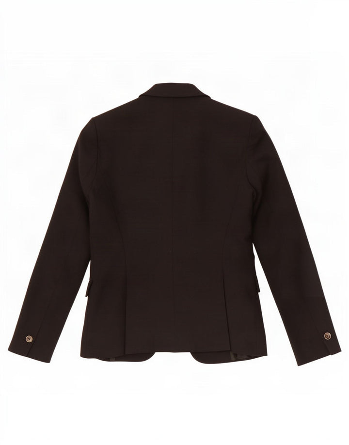 Zara Mujer Chaqueta Blazer De 1 Botón UK 10 Small Algodón Negro