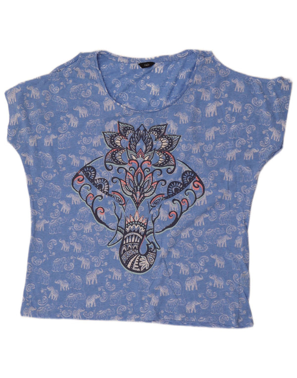 M&Co Blusa con estampado de hombros descubiertos para mujer UK 46 Grande Azul Floral
