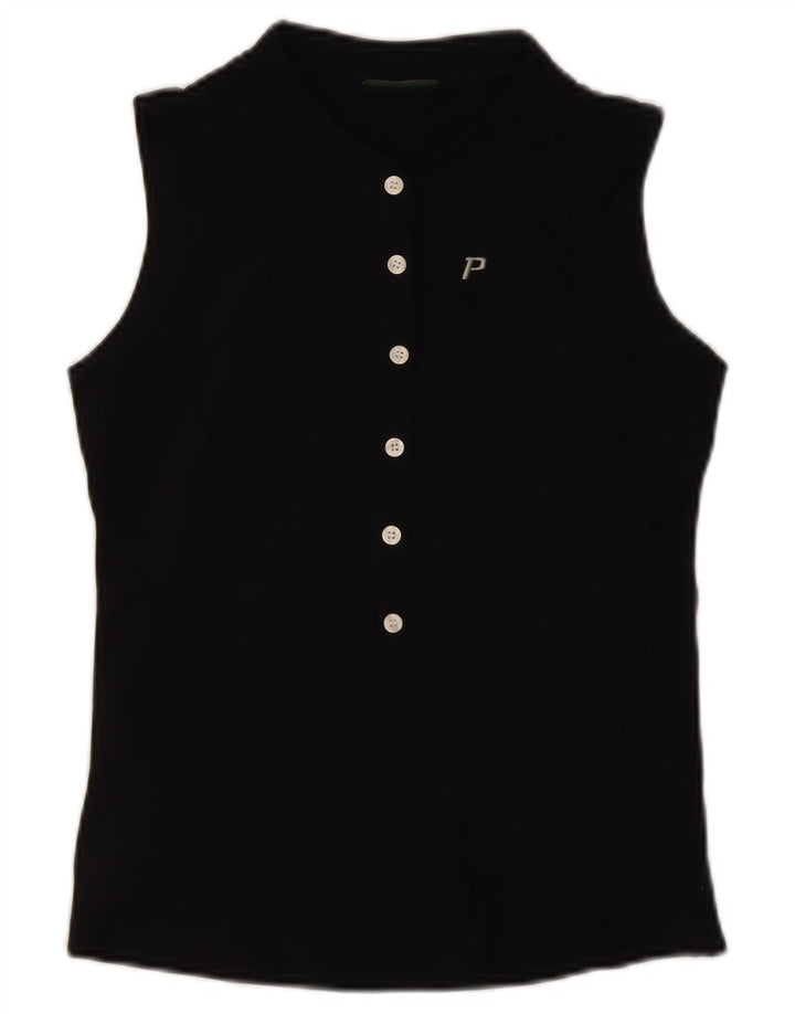 Peak Performance Polo sin mangas para mujer UK 40 Small Poliamida negra