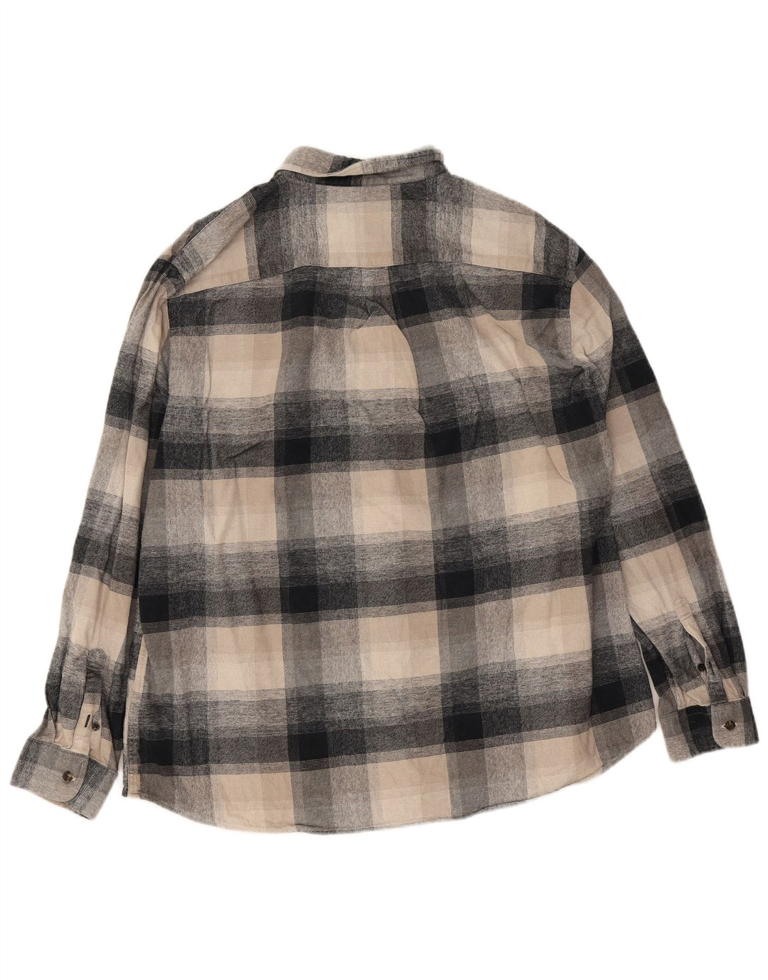Marks & Spencer Camisa de Franela Regular Fit para Hombre 2XL Algodón a Cuadros Beige