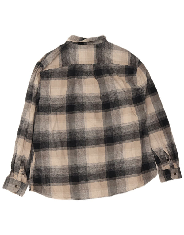 Marks & Spencer Camisa de Franela Regular Fit para Hombre 2XL Algodón a Cuadros Beige