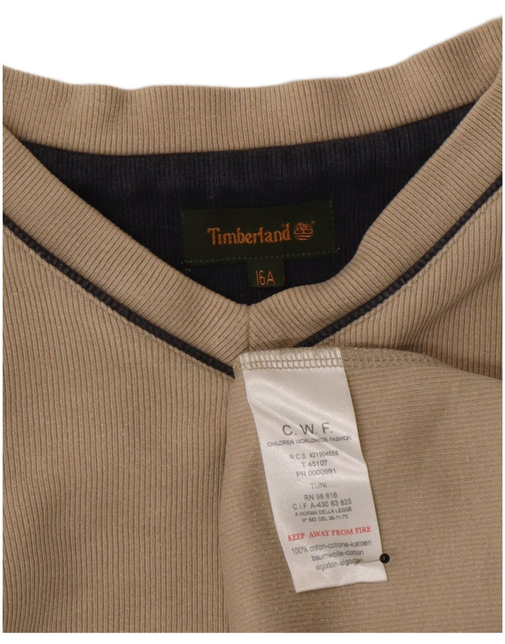 Timberland Camiseta Niño Manga Larga 15-16 Años Beige Algodón