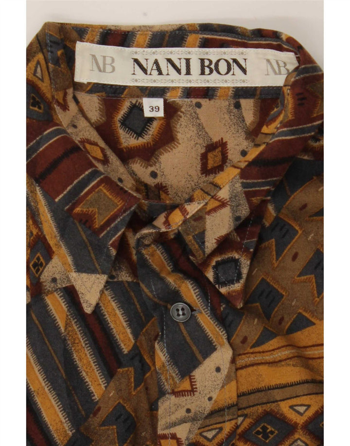 NANI BON Camisa de manga corta para hombre Talla 39 Mediana Multicolor Geométrica