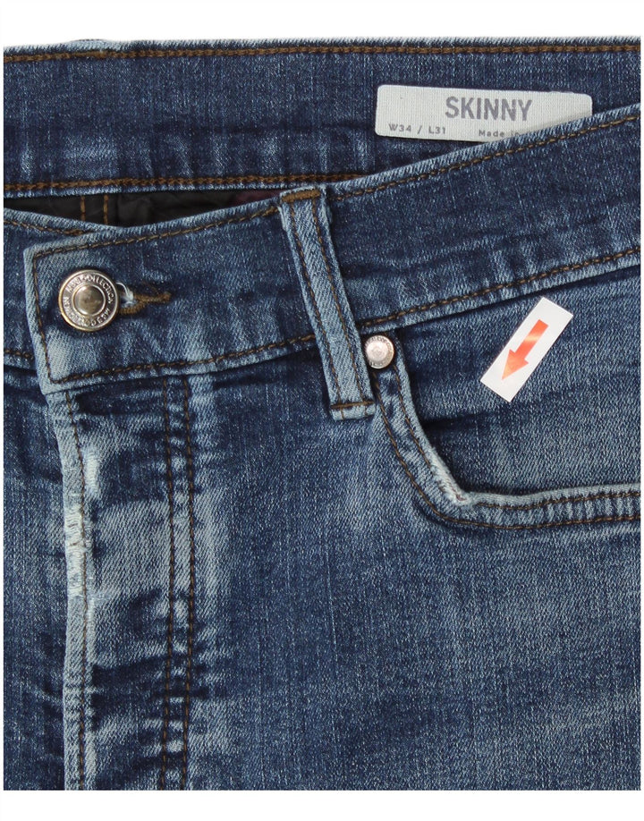 Marks & Spencer Jeans ajustados para hombre W34 L28 Algodón azul