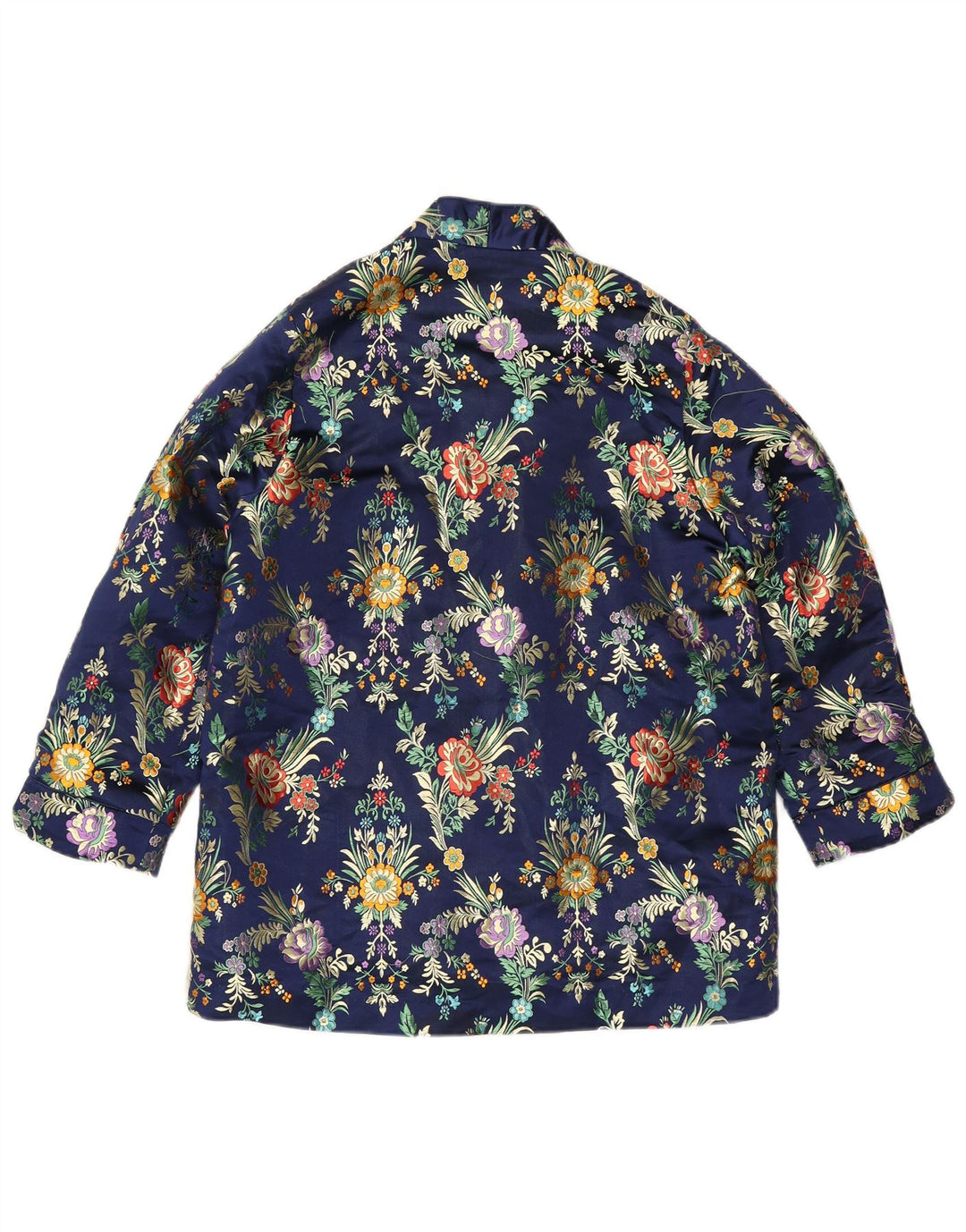 Mango Chaqueta tipo blazer de 3 botones para mujer UK 46 Poliéster floral azul grande