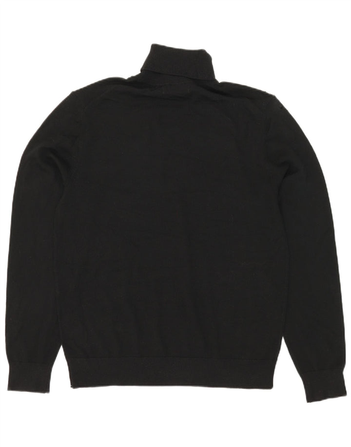 Marks & Spencer Jersey con Cuello Redondo para Hombre de Lana Merino Negra Mediana