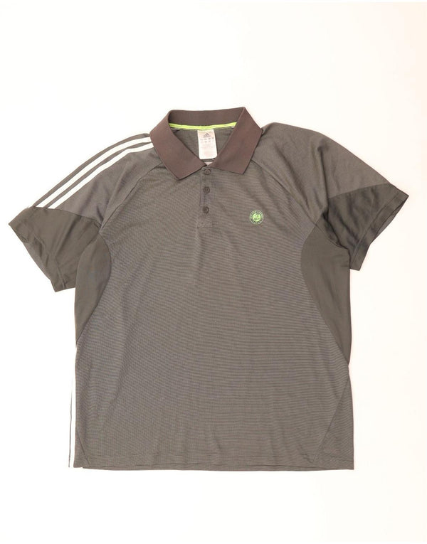 Polo ADIDAS Rolando Carros para hombre XL gris a rayas