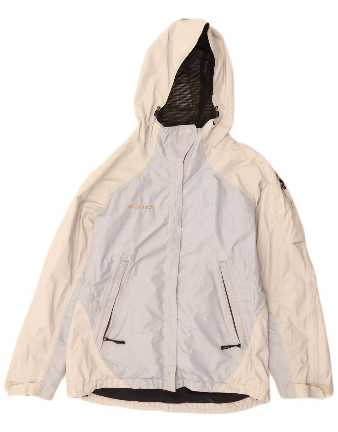 Columbia Chaqueta impermeable con capucha Interchange para mujer, talla 40, color blanco