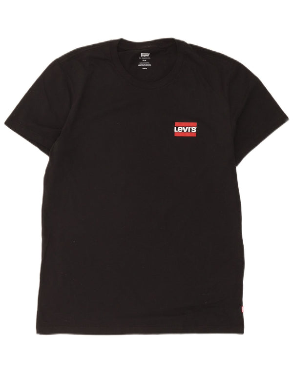 Levi's Camiseta ajustada para hombre Top mediano de algodón negro
