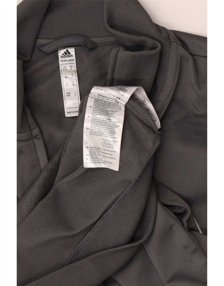 Adidas - Chaqueta de chándal gráfica para hombre, talla 40/42, poliéster gris medio