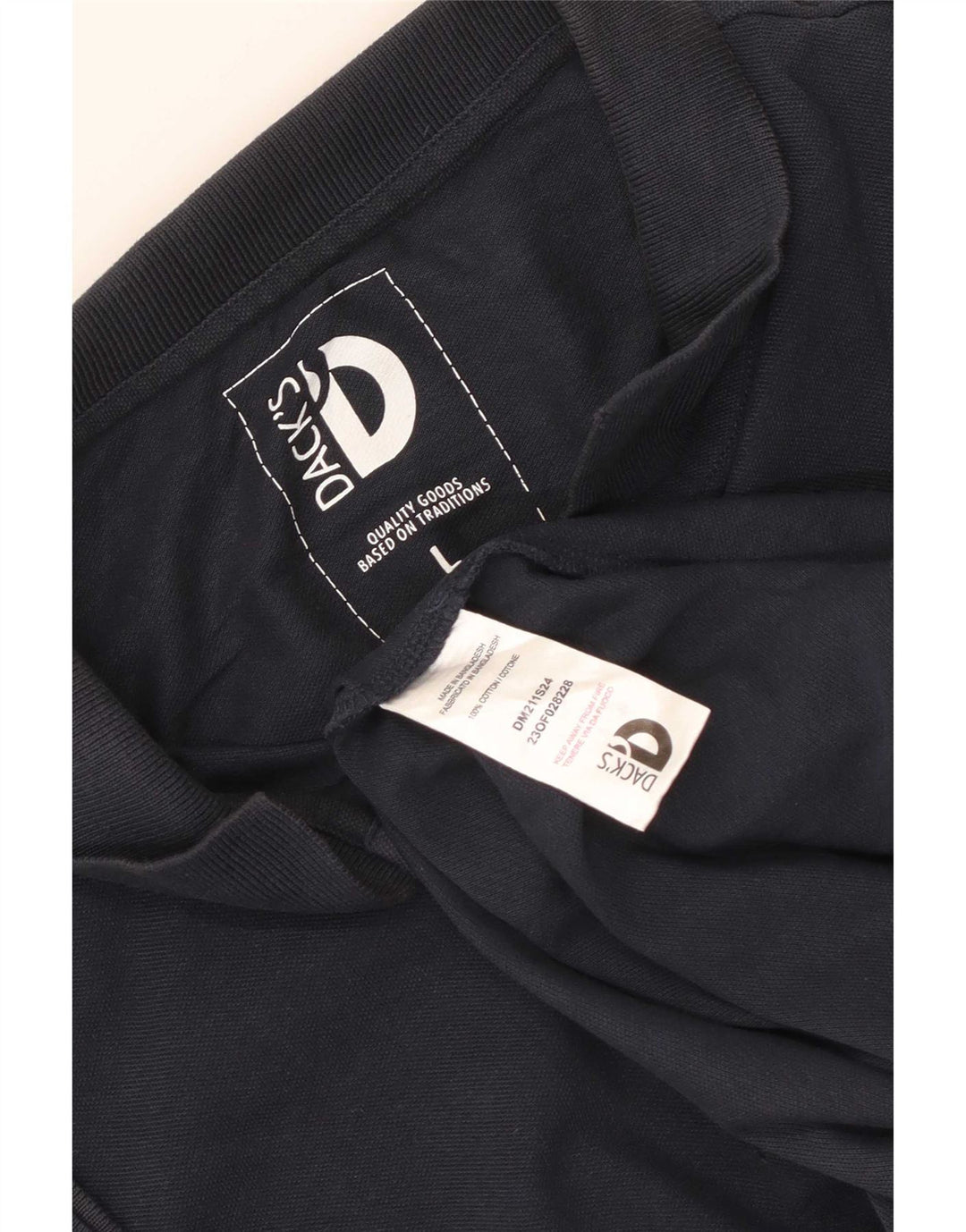 Dack's Polo para hombre grande de algodón azul marino