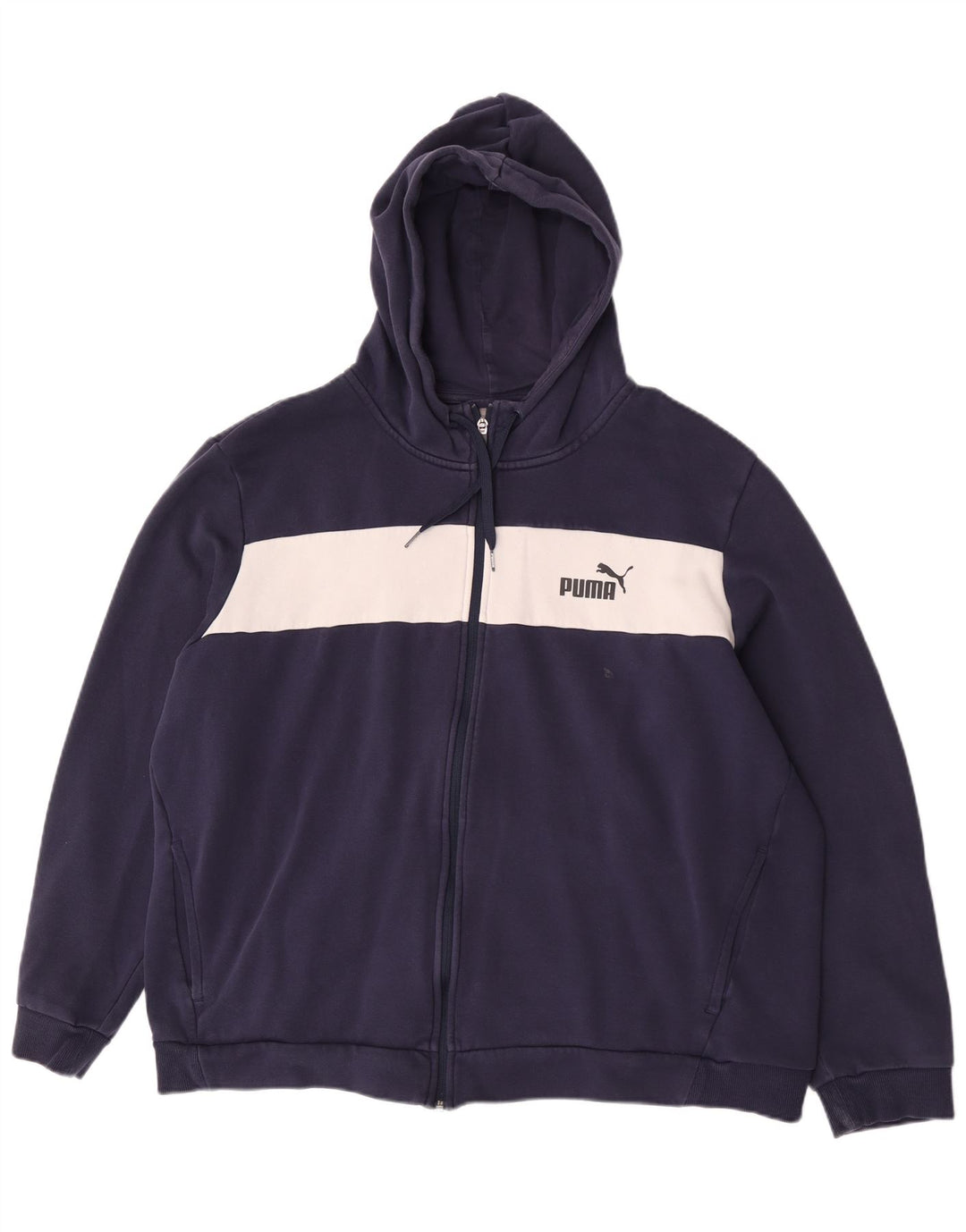 Puma Sudadera con capucha y cremallera para hombre 2XL Azul marino Colorblock Poliéster