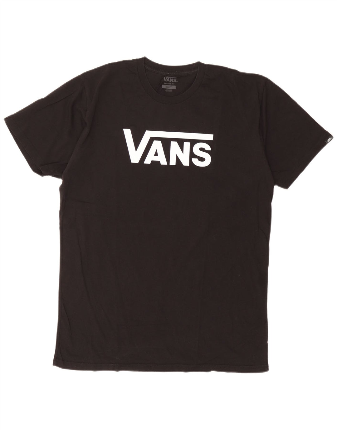 Vans Camiseta con gráfico de corte clásico para hombre, talla grande, algodón negro