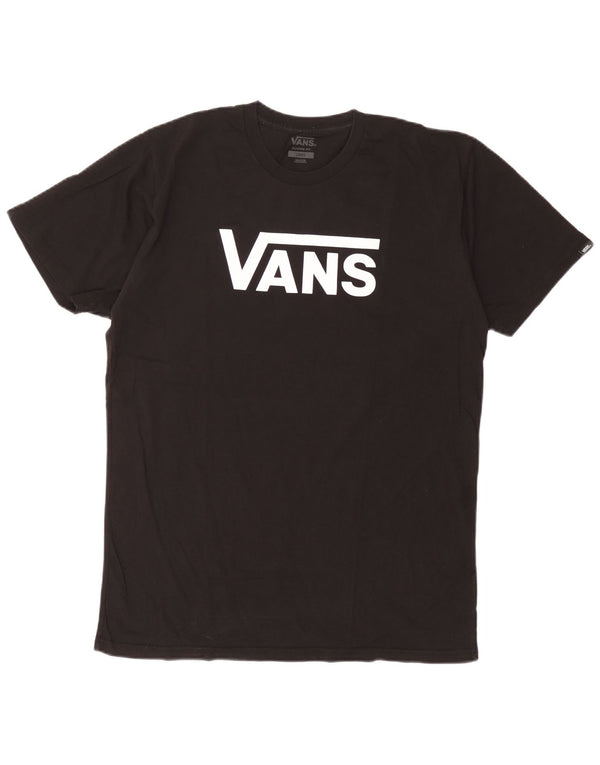 Vans Camiseta con gráfico de corte clásico para hombre, talla grande, algodón negro