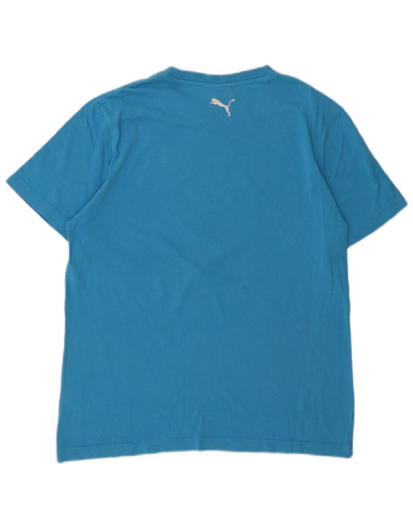 PUMA Camiseta gráfica para hombre Top Small Blue Cotton