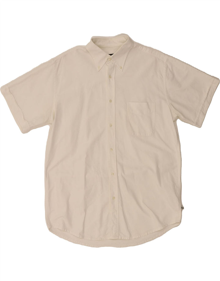SERGIO TACCHINI Mens Short Sleeve Shirt Large White Cotton Vintage Sergio Tacchini and Second-Hand Sergio Tacchini from Messina Hembry 