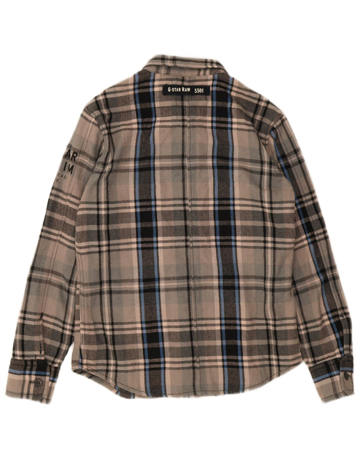 G-Star Hombre Camisa De Franela Grande A Cuadros Gris Acrílico