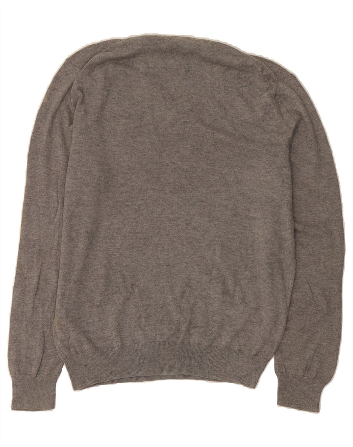J. CREW Mens Slim Fit V-Neck Jumper Sweater Medium Grey Cotton Vintage J. Crew and Second-Hand J. Crew from Messina Hembry 