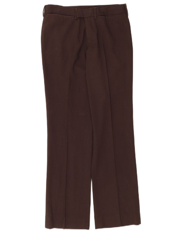 Zara Pantalón Casual Recto Para Hombre EU 38 Small W30 L30 Marrón Poliéster