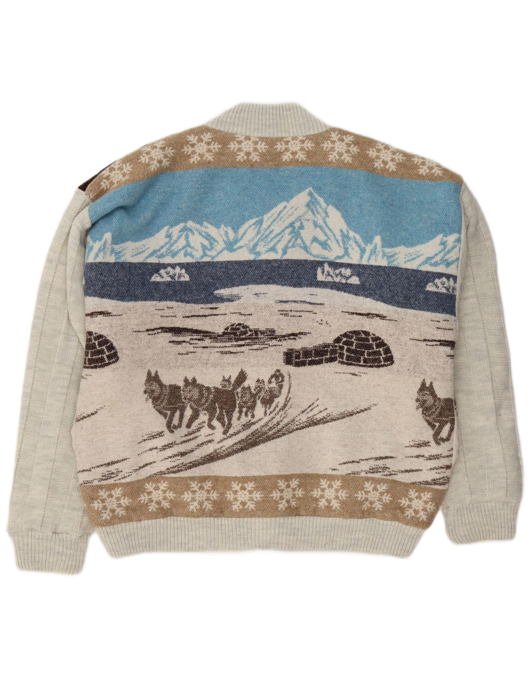 VINTAGE Suéter cárdigan gráfico para hombre IT 48/50 Medio multicolor