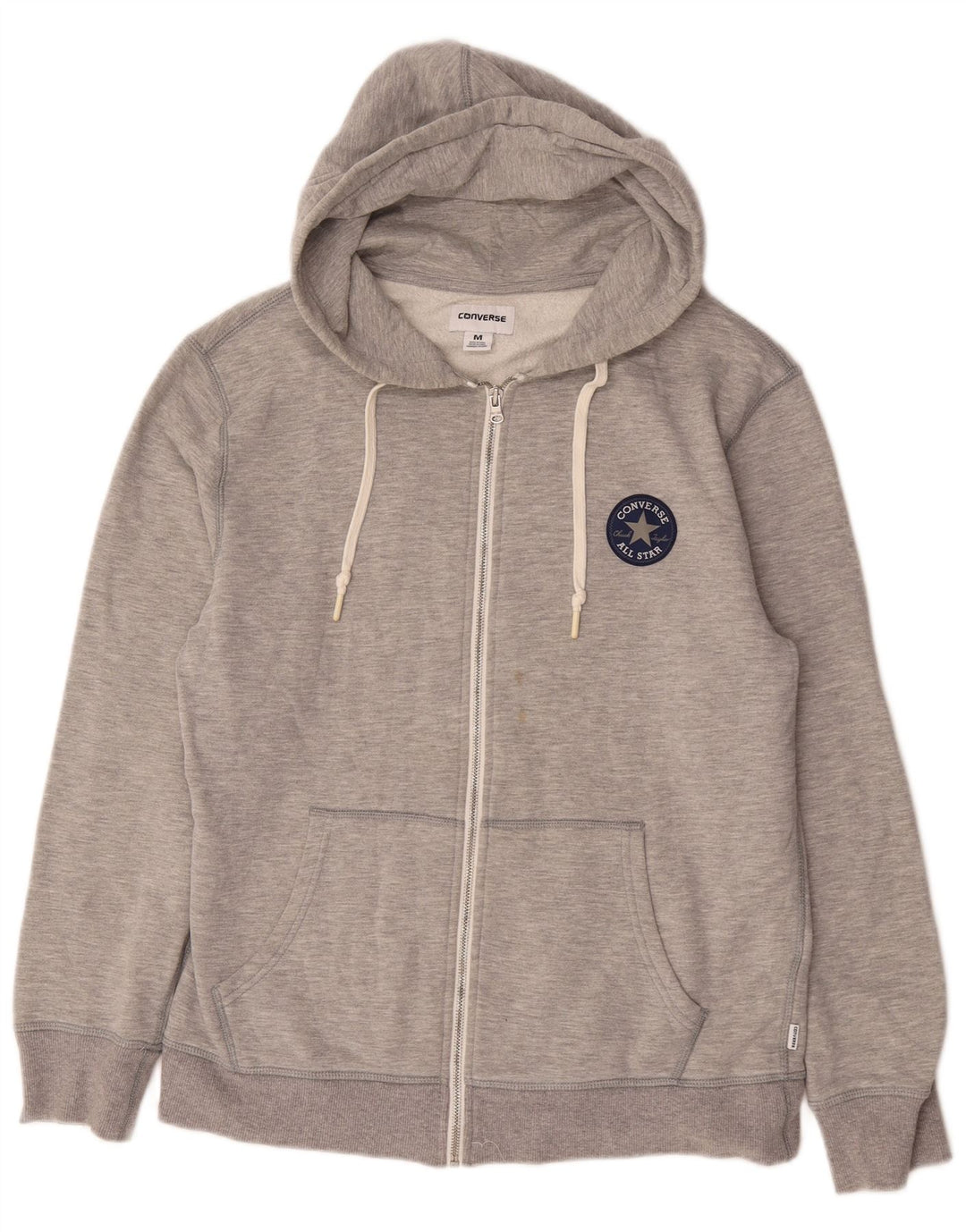 Sudadera con capucha y cremallera para hombre Converse de algodón gris medio