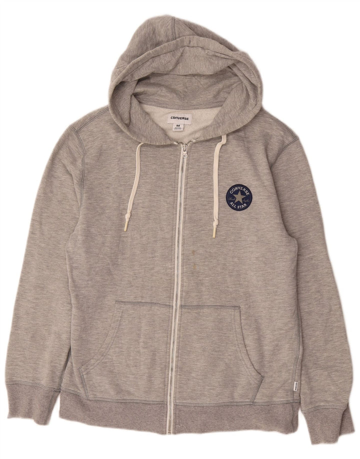Sudadera con capucha y cremallera para hombre Converse de algodón gris medio