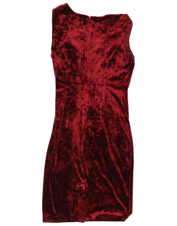 Adrianna Papell Vestido tubo de terciopelo sin mangas para mujer UK 46 Large Borgoña
