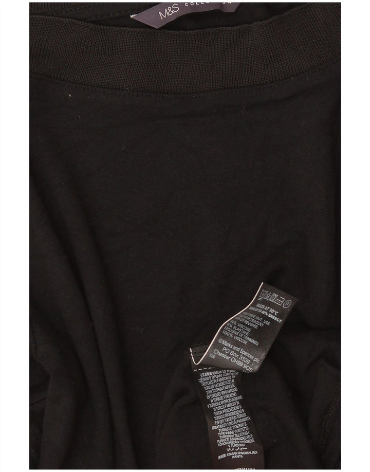 Marks & Spencer Top para mujer manga 3/4 UK 40 XL Viscosa negra
