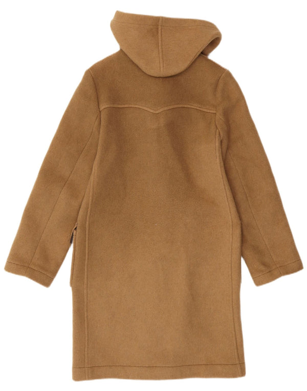 VINTAGE Mujer Capucha Duffle Abrigo Reino Unido 10 Pequeño Beige