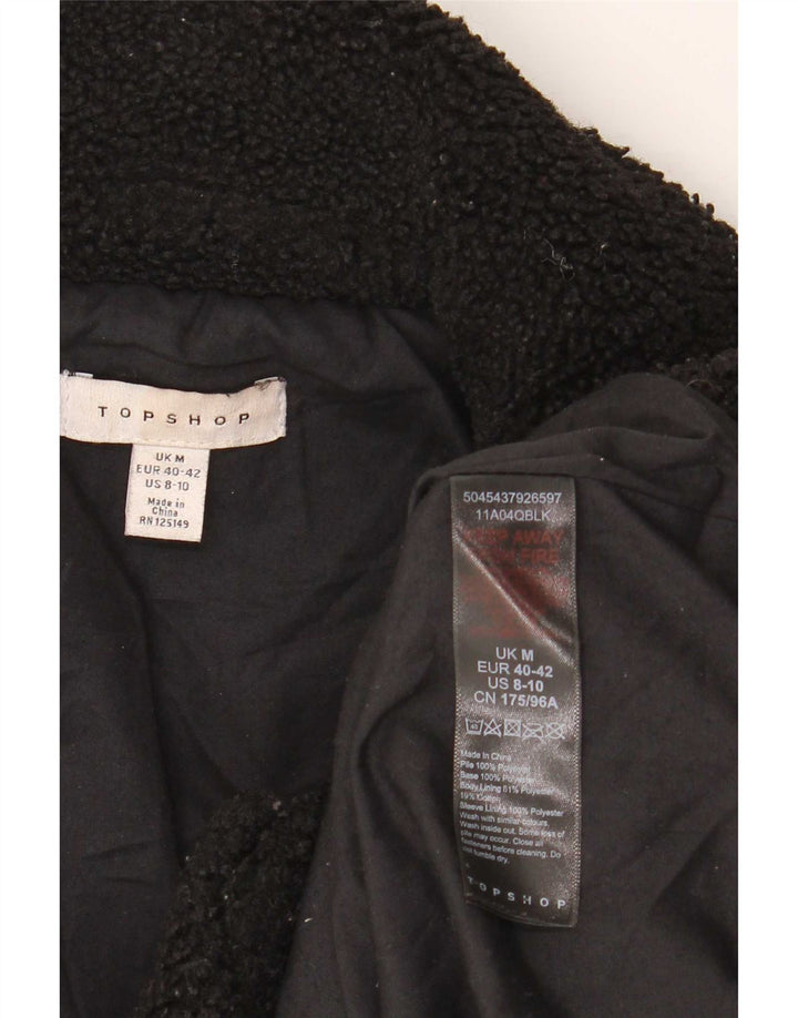 Topshop Chaqueta bomber extragrande de forro polar para mujer UK 40 Mediano Poliéster negro
