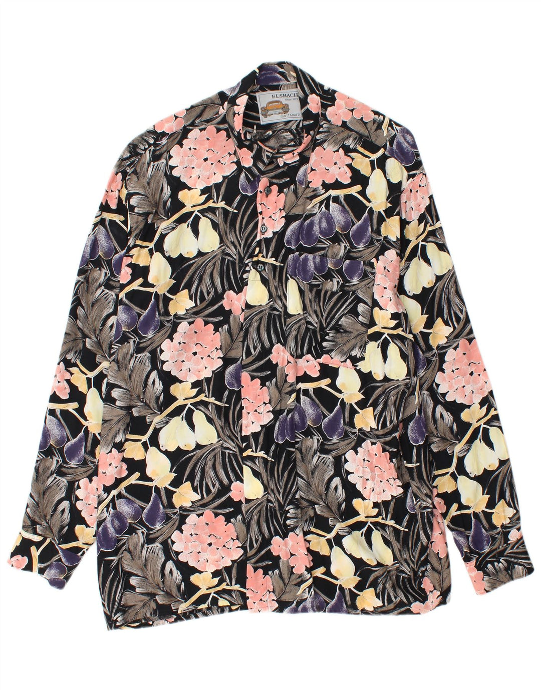 ELSBACH Jersey para hombre talla 41/42 grande viscosa floral negra