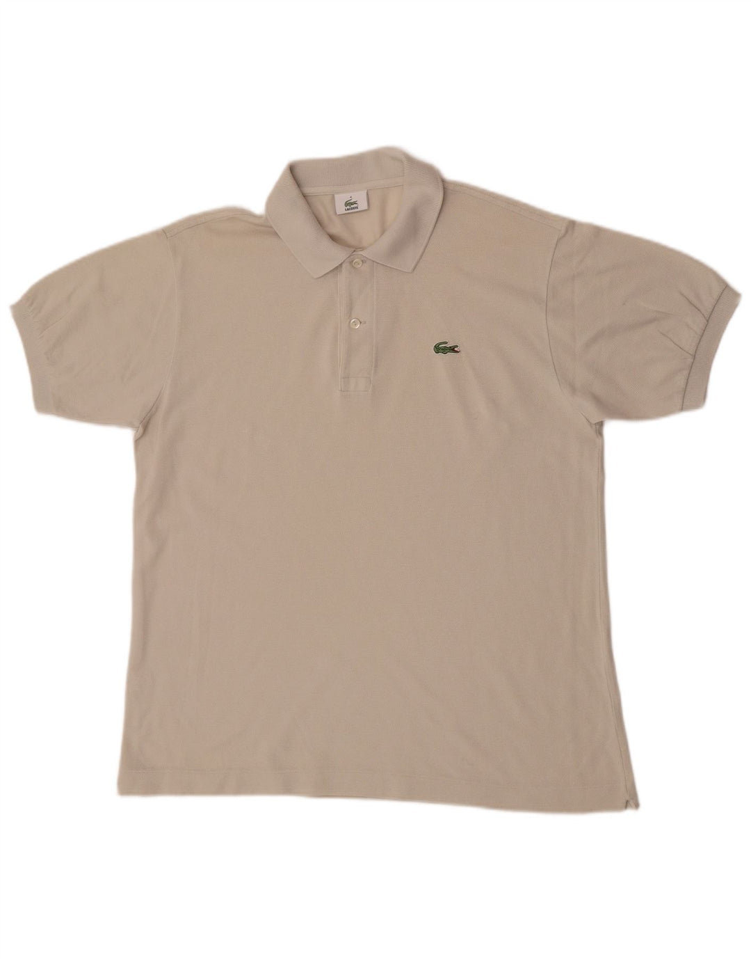 Polo Lacoste para hombre talla 4 mediano algodón blanco roto